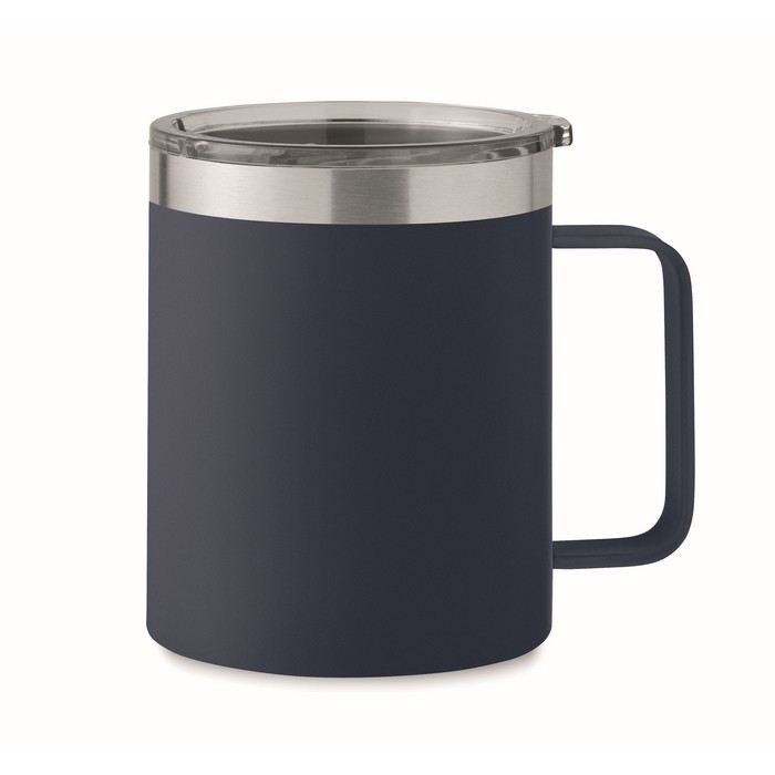 Vaso antifugas de acero inoxidable reciclado con tapa 300ml color azul marino Vaso antifugas de acero inoxidable reciclado con tapa 300ml color azul marino