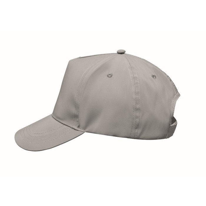 Gorra de béisbol de poliéster 190T reflectante talla 7 1/4 color plateado mate cuarta vista