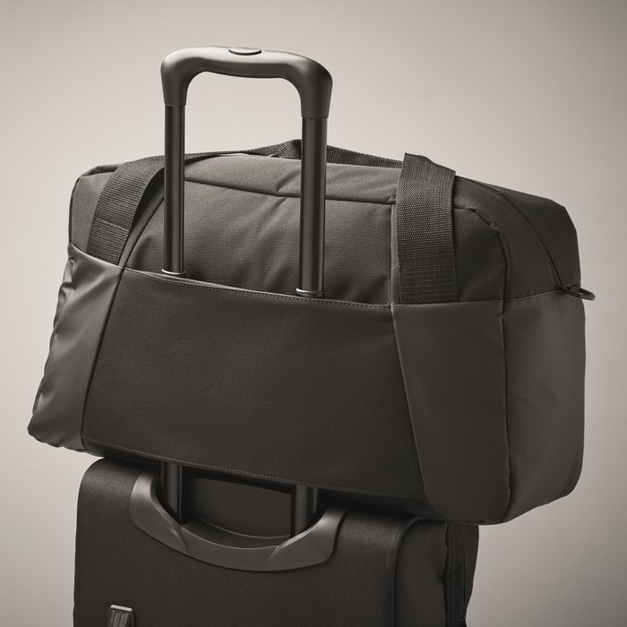 Mochila de viaje y deportiva con soporte para trolley color negro vista fotografía quinta vista