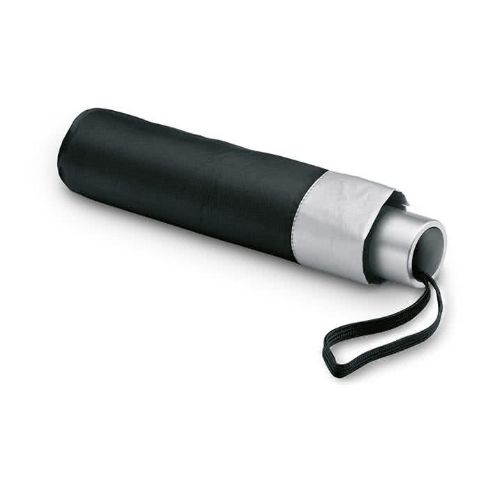 Paraguas  de apertura y cierre manual con mango y correa a juego Ø98 color negro Paraguas  de apertura y cierre manual con mango y correa a juego Ø98 color negro