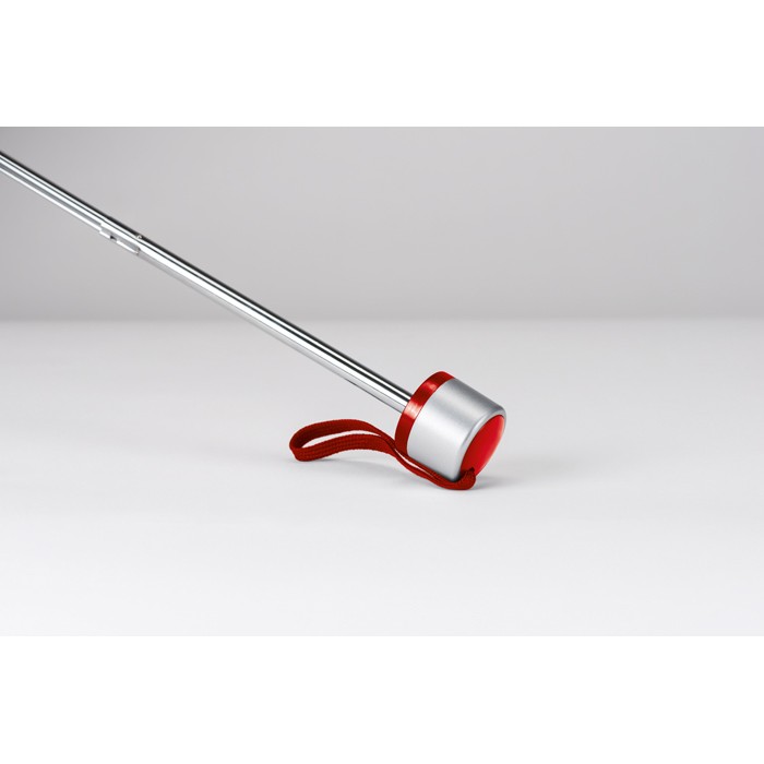 Paraguas  de apertura y cierre manual con mango y correa a juego Ø98 color rojo tercera vista Paraguas  de apertura y cierre manual con mango y correa a juego Ø98 color rojo tercera vista