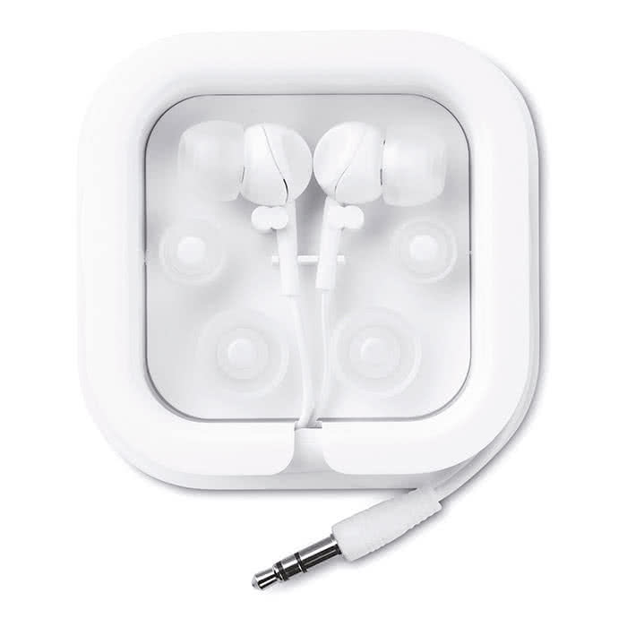Auriculares de silicona para regalar color Blanco tercera vista Auriculares de silicona para regalar color Blanco tercera vista