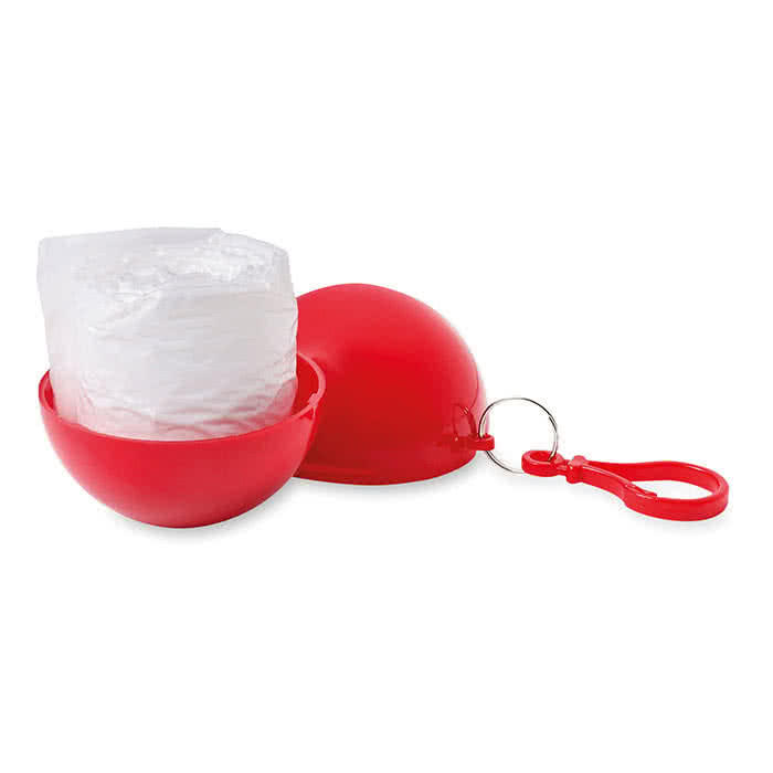 Impermeable publicitario en bola redonda color Rojo segunda vista