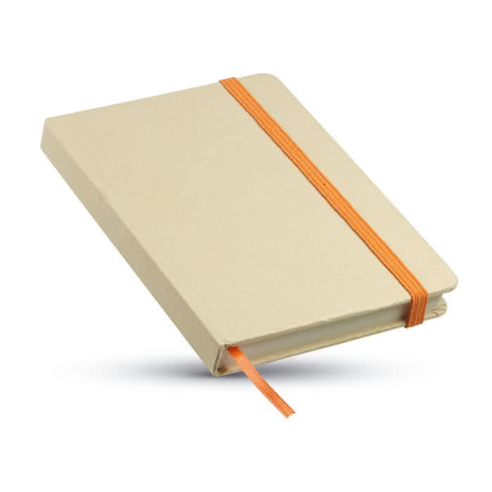 Libreta de bolsillo de material reciclado color Naranja segunda vista Libreta de bolsillo de material reciclado color Naranja segunda vista