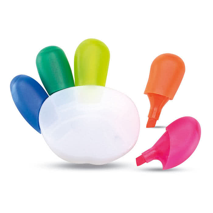 5 colores fosforescentes en una mano color Multicolor tercera vista