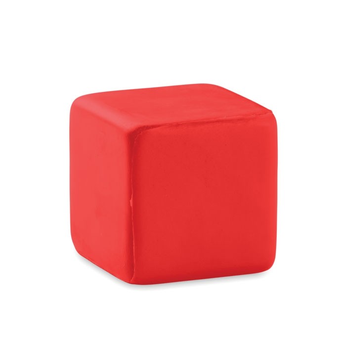 Cubo antiestrés personalizado con logo color Rojo