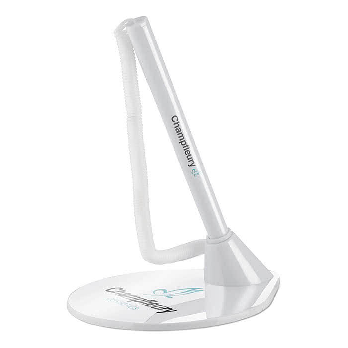 Bolígrafo personalizado con soporte color Blanco impreso Bolígrafo personalizado con soporte color Blanco impreso