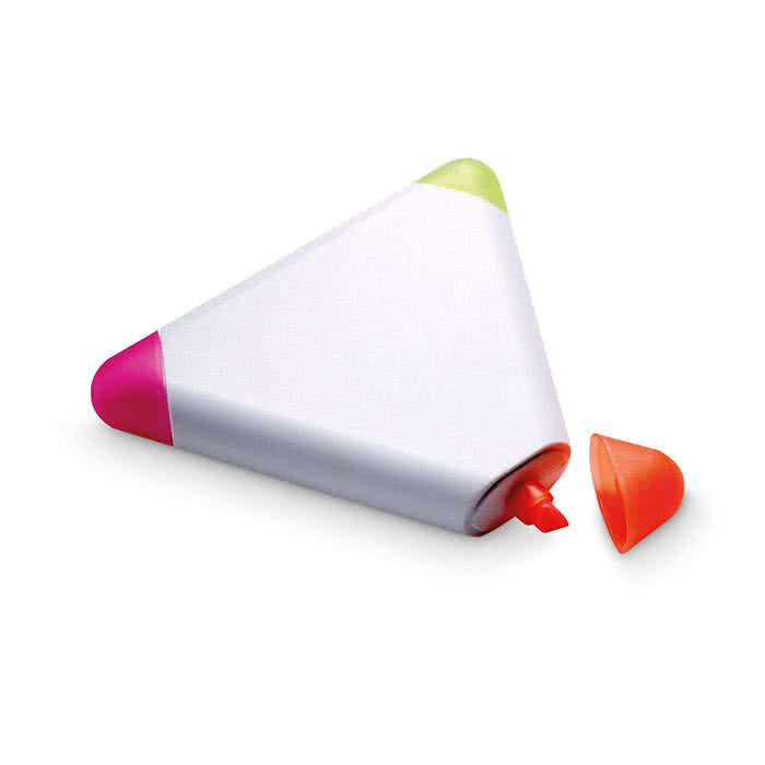 Rotuladores fosforescentes en un triangulo color Blanco segunda vista Rotuladores fosforescentes en un triangulo color Blanco segunda vista