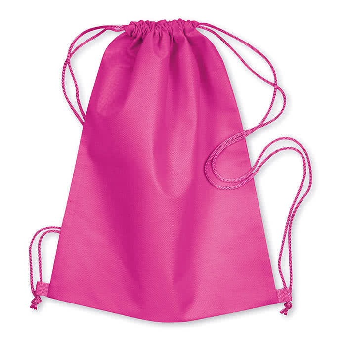 Mochila de cuerdas de tejido non woven color Fuchsia