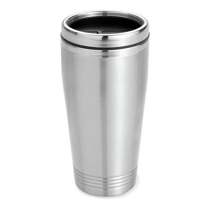 Vaso térmico personalizado de 400ml color Plateado Mate tercera vista Vaso térmico personalizado de 400ml color Plateado Mate tercera vista