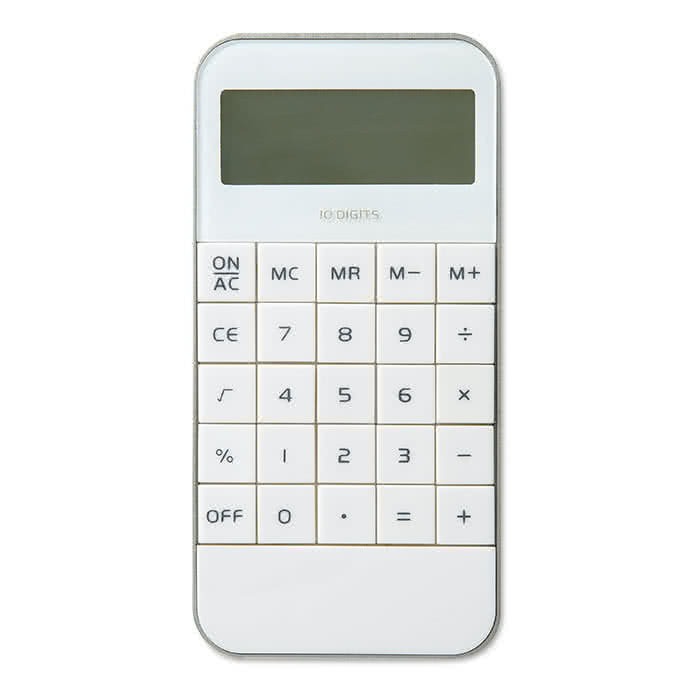 Calculadora promocional para empresas color Blanco tercera vista Calculadora promocional para empresas color Blanco tercera vista