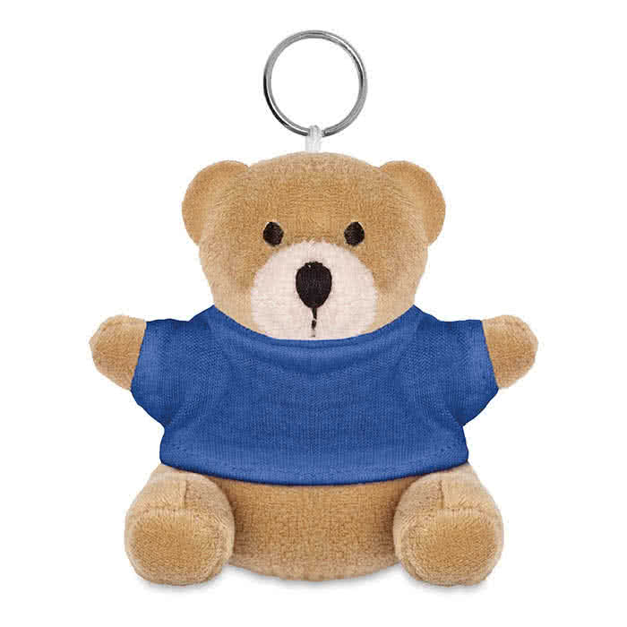 Llavero publicitario con osito de peluche color Azul