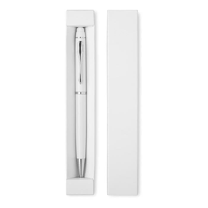 Bolígrafos de regalo en estuche de cartón color Blanco Bolígrafos de regalo en estuche de cartón color Blanco