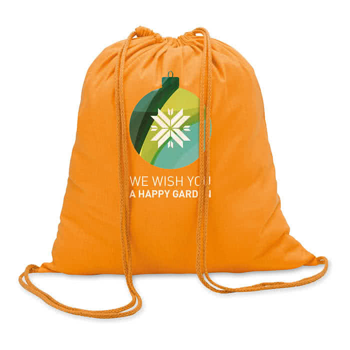 Mochila personalizada algodón para publicidad color Naranja impreso Mochila personalizada algodón para publicidad color Naranja impreso