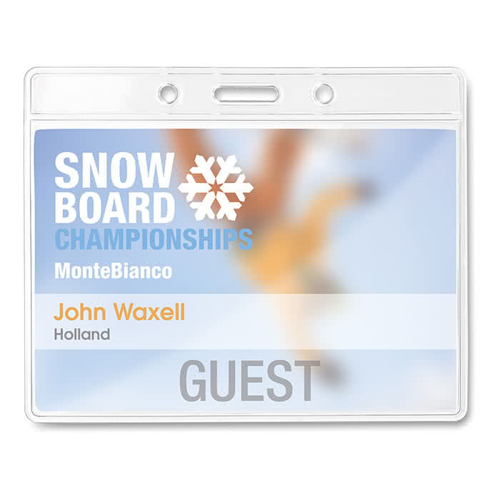 Identificador transparente color Transparente impreso Identificador transparente color Transparente impreso