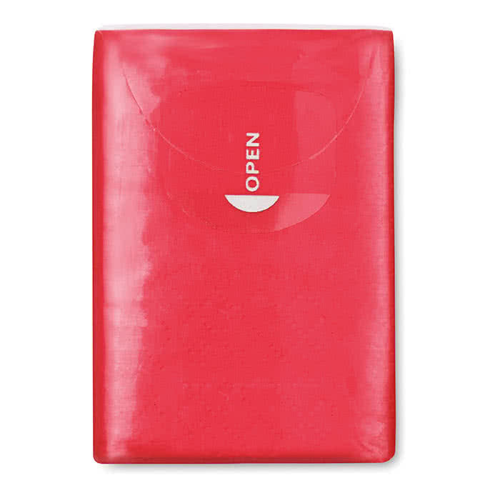Paquete de pañuelos personalizados color Rojo segunda vista Paquete de pañuelos personalizados color Rojo segunda vista