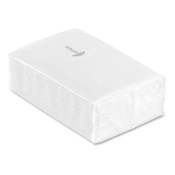 Paquete de pañuelos personalizados color Blanco tercera vista Paquete de pañuelos personalizados color Blanco tercera vista