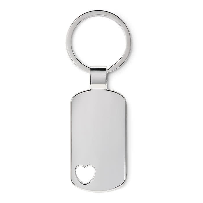 Llavero con detalle de corazón color Plateado Mate segunda vista
