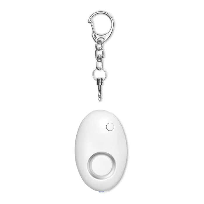 Mini alarma personal y llavero color Blanco cuarta vista