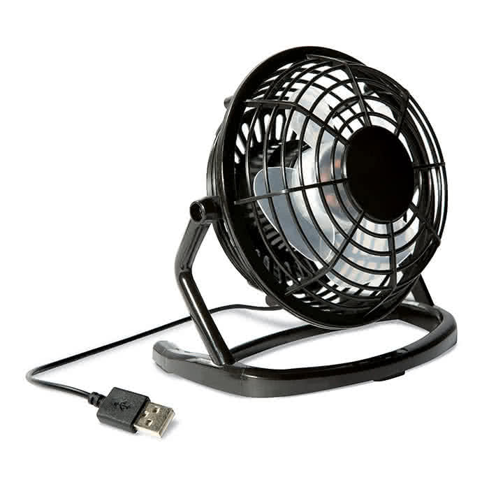 Ventilador usb publicitario de diseño color Negro tercera vista Ventilador usb publicitario de diseño color Negro tercera vista