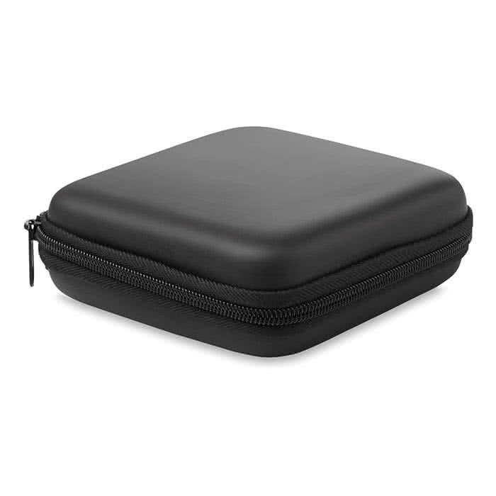 Estuche de accesorios publicitarios tecnológicos color Negro tercera vista Estuche de accesorios publicitarios tecnológicos color Negro tercera vista