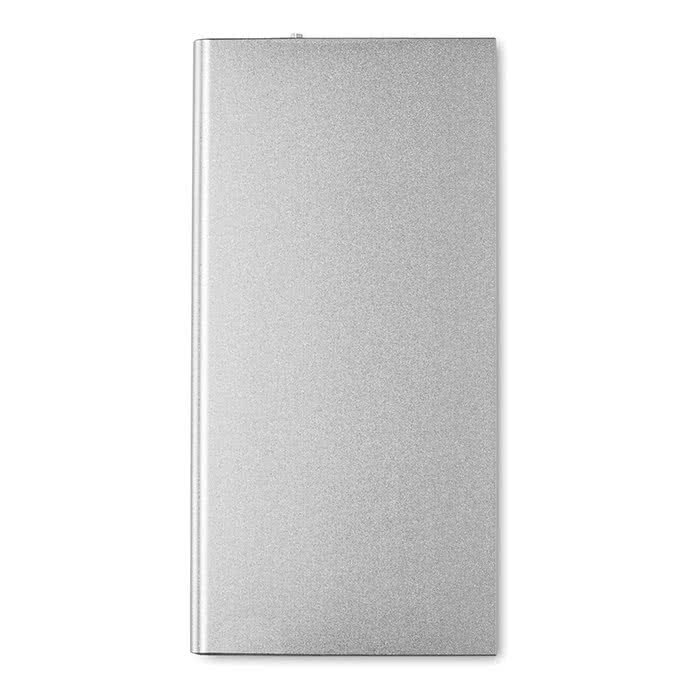 Batería externa personalizada 8000mAh color Plateado Mate tercera vista Batería externa personalizada 8000mAh color Plateado Mate tercera vista