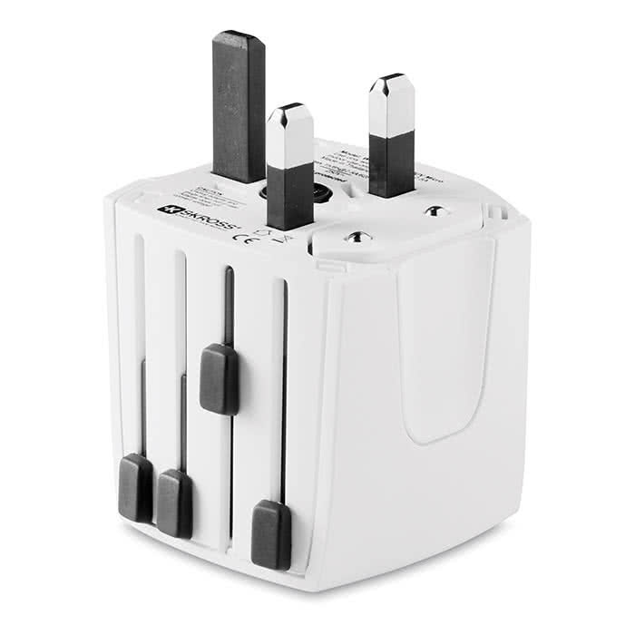 Adaptador universal de viaje para regalar color Blanco cuarta vista