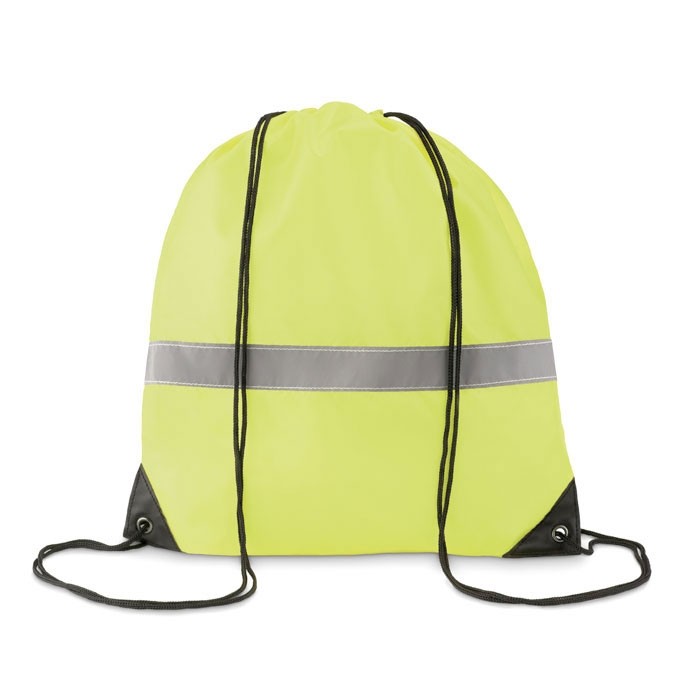 Bolsa de cuerdas personalizada reflectante color verde Bolsa de cuerdas personalizada reflectante color verde