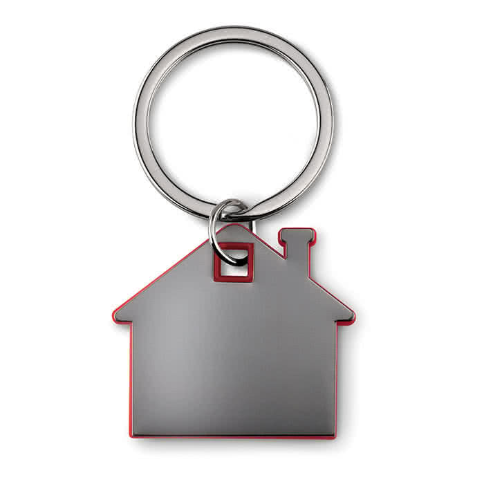 Llavero de merchandising en forma de casa color Rojo segunda vista Llavero de merchandising en forma de casa color Rojo segunda vista