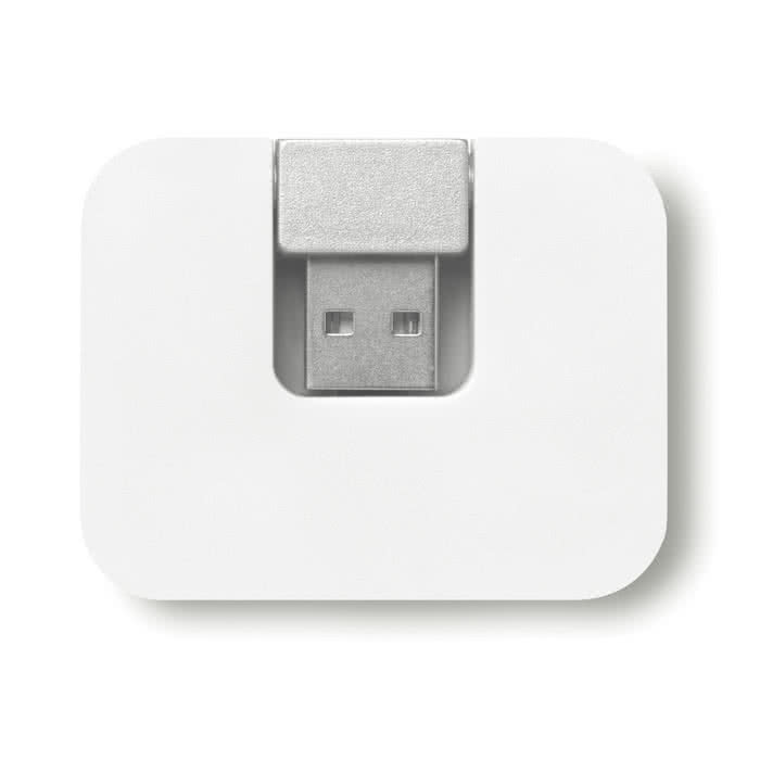 Hub personalizado USB 4 puertos color Blanco tercera vista