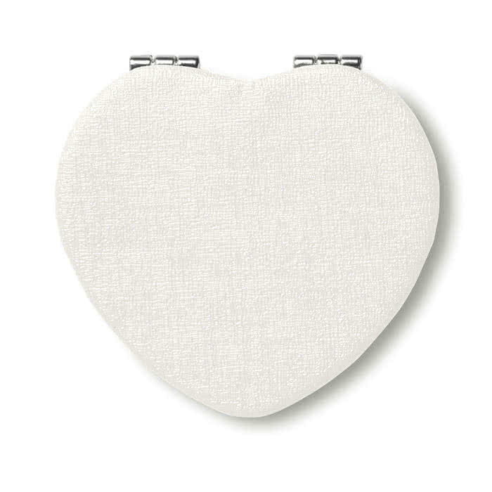 Espejo de bolsillo en forma de corazón color Blanco