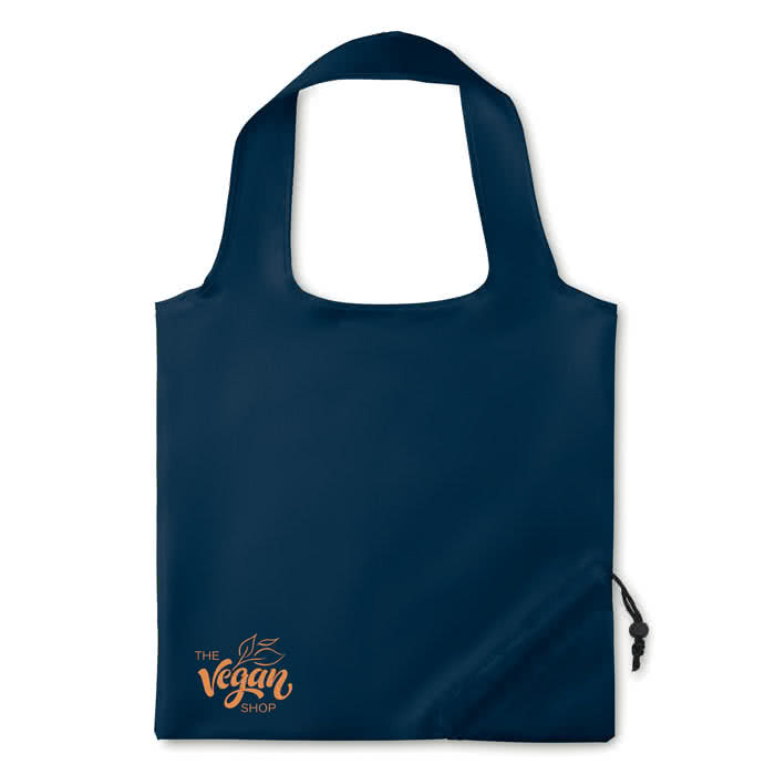 Bolsa de la compra publicitaria color Azul cuarta vista con logo Bolsa de la compra publicitaria color Azul cuarta vista con logo