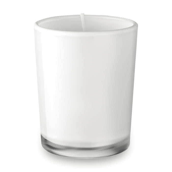 Vela promocional aromática color Blanco Vela promocional aromática color Blanco