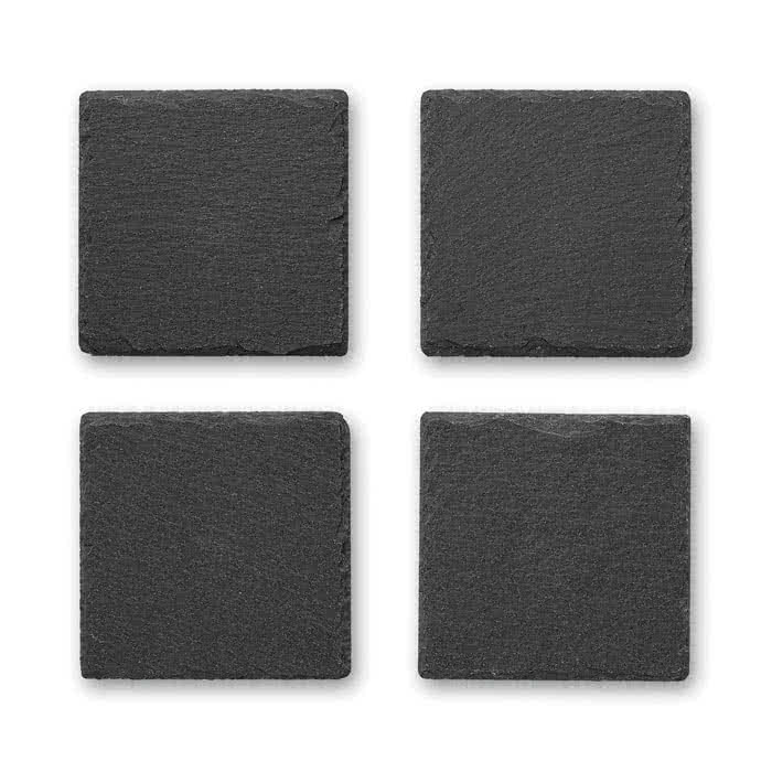 Set de posavasos fabricados en pizarra color negro cuarta vista Set de posavasos fabricados en pizarra color negro cuarta vista