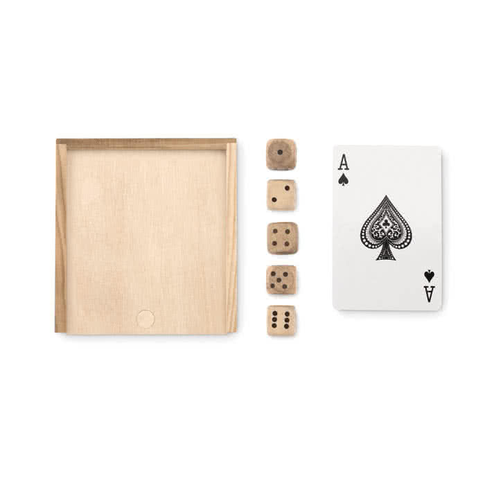 Set de juegos personalizado con logo color madera segunda vista