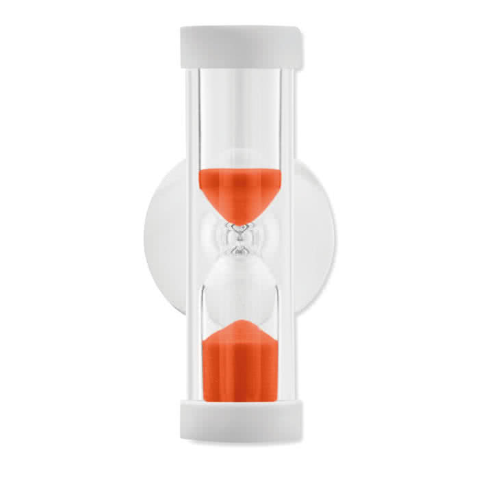 Reloj de arena promocional con ventosa color naranja Reloj de arena promocional con ventosa color naranja
