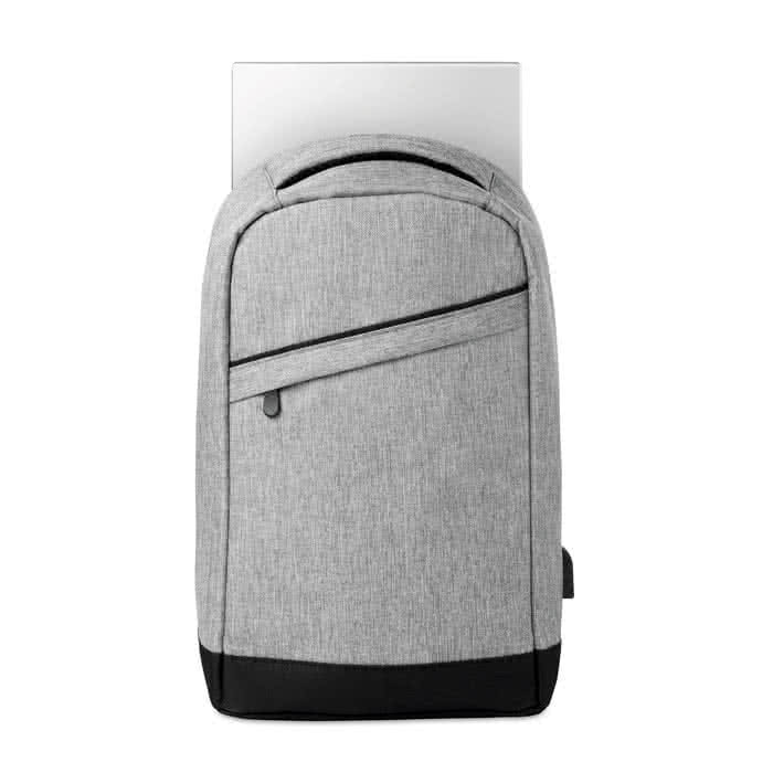 Mochila para portátil para empresas color gris tercera vista Mochila para portátil para empresas color gris tercera vista