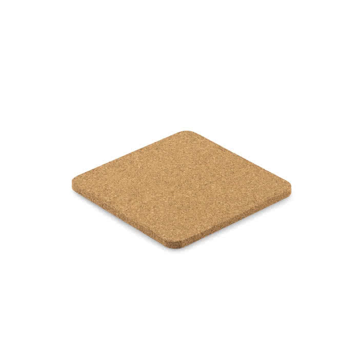 Posavasos personalizado cuadrado con logo color madera segunda vista