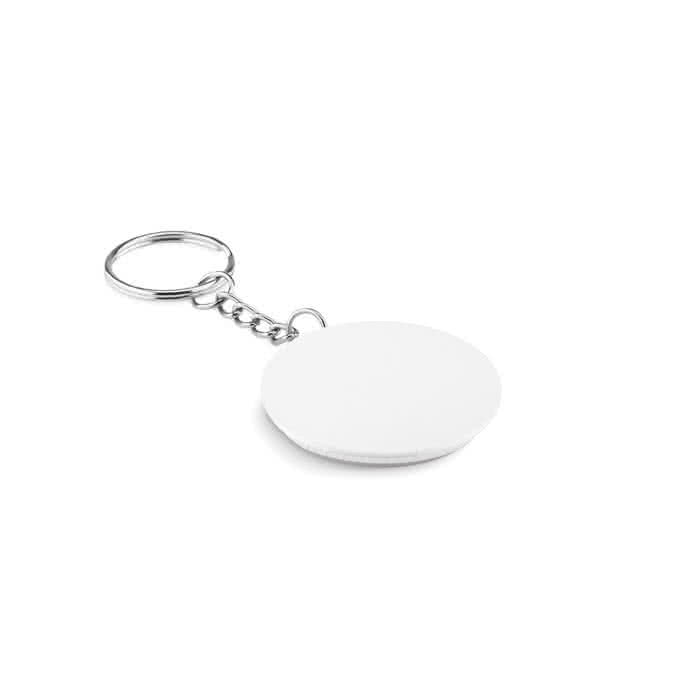 Llavero con chapa promocional color blanco segunda vista