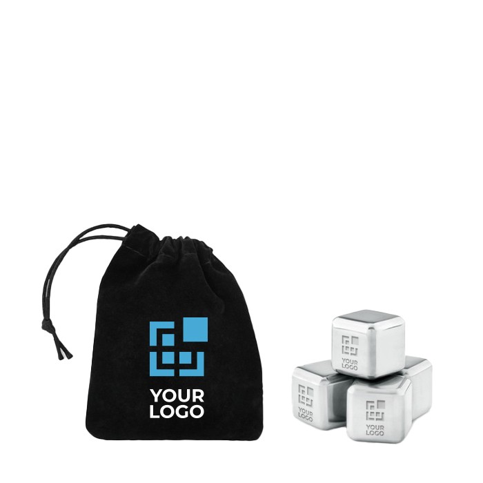 Set de cubitos de hielo metálicos en bolsa vista principal Set de cubitos de hielo metálicos en bolsa vista principal