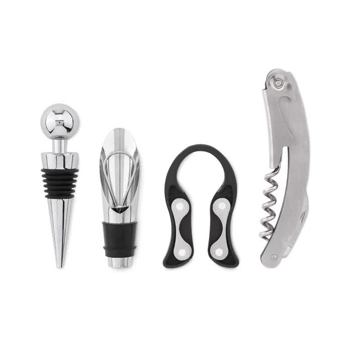 Original set de vino en forma de barril color madera tercera vista