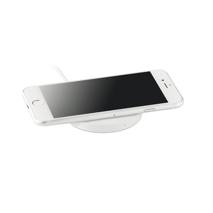 Cargador inalámbrico de móviles barato color blanco segunda vista Cargador inalámbrico de móviles barato color blanco segunda vista