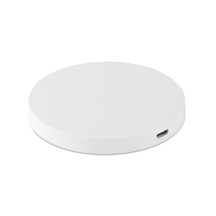 Cargador inalámbrico de móviles barato color blanco tercera vista Cargador inalámbrico de móviles barato color blanco tercera vista