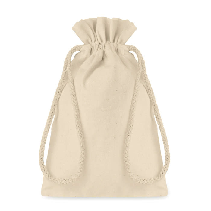 Bolsa blanca de algodón impresa pequeña color beige Bolsa blanca de algodón impresa pequeña color beige