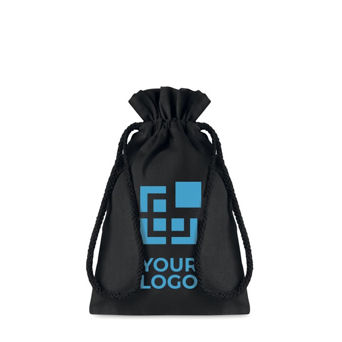 Bolsa negra de algodón impresa pequeña vista principal Bolsa negra de algodón impresa pequeña vista principal