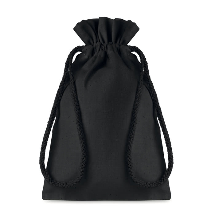 Bolsa negra de algodón impresa pequeña color negro Bolsa negra de algodón impresa pequeña color negro