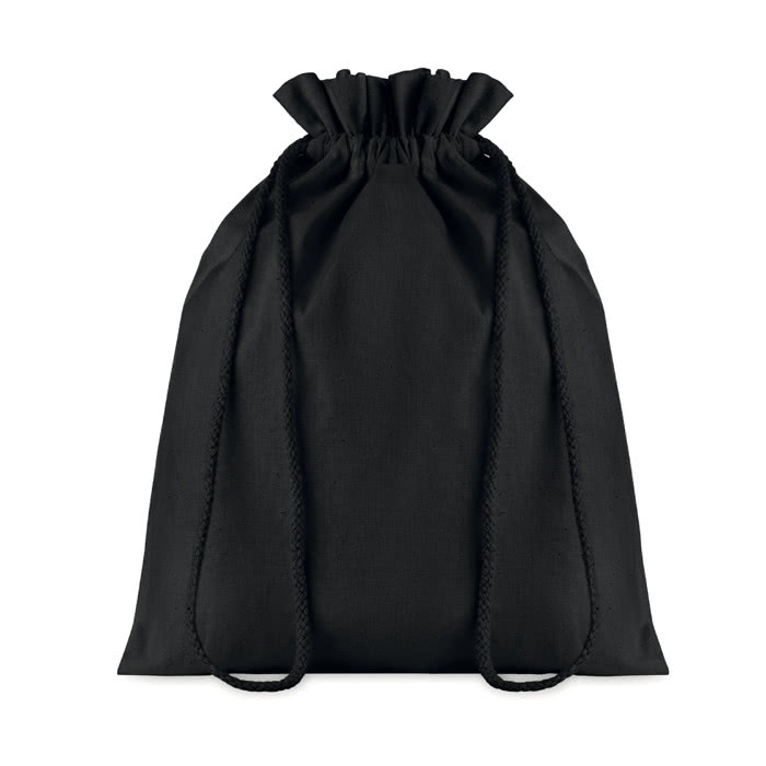 Bolsa negra de algodón impresa mediana color negro Bolsa negra de algodón impresa mediana color negro