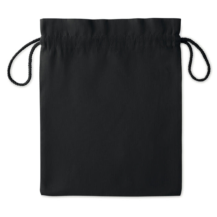 Bolsa negra de algodón impresa mediana color negro segunda vista Bolsa negra de algodón impresa mediana color negro segunda vista