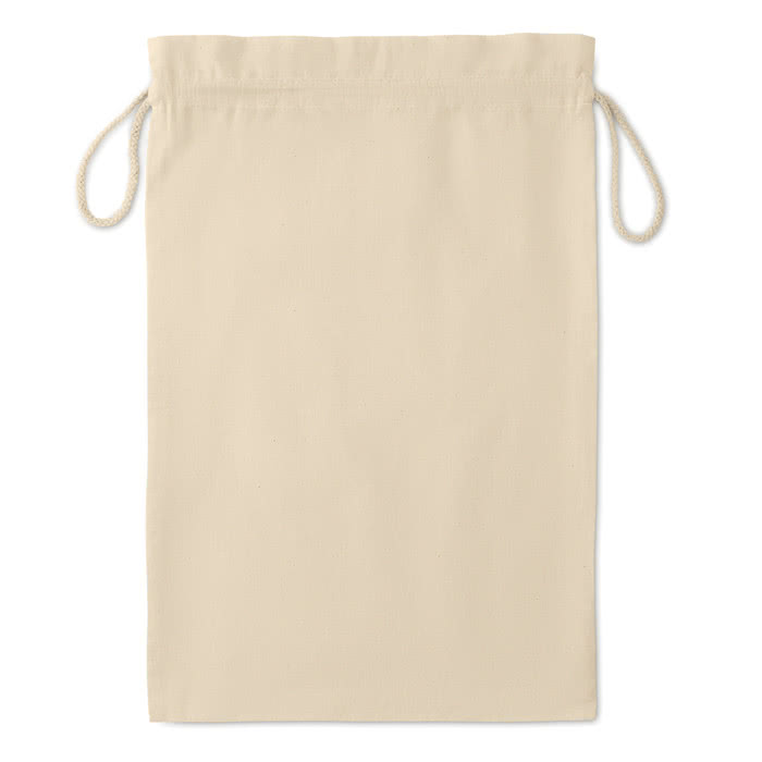 Bolsa blanca de algodón impresa grande color beige segunda vista Bolsa blanca de algodón impresa grande color beige segunda vista
