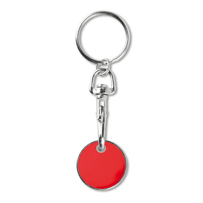 Colorido llavero con moneda para super color rojo Colorido llavero con moneda para super color rojo